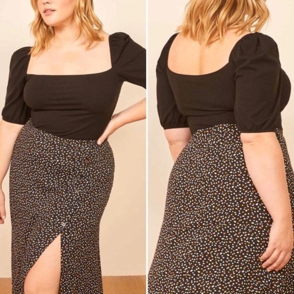 Reformation Tops - Reformation Rosa Top Black